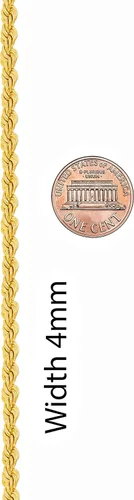 Vista 6 de LIFETIME JEWELRY Collar de cadena de cuerda de 0157in chapado en oro real de 24 quilates para mujeres y hombres Chapado en oro No es una piedra
