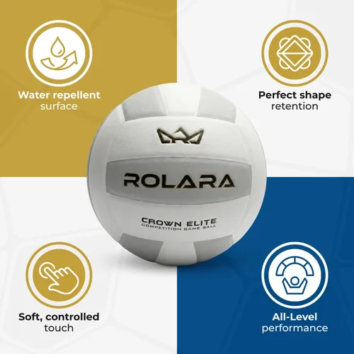 Vista 4 de Crown Elite - Pelota de voleibol – Cuero compuesto de microfibra importado de tamaño oficial aprobado por la NFHS con vejiga de butilo para una