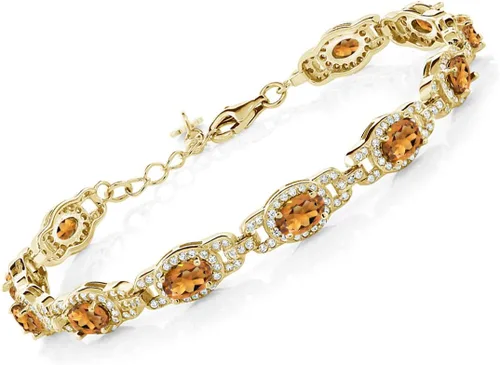 Vista 13 de Gem Stone King Oval Halo Gemstone Tennis Bracelet Nano Esmeralda