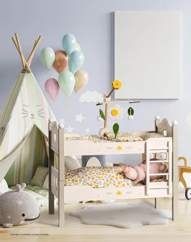 Vista 7 de ROBUD Cuna para Muñeca de Bebé, Camas de Madera para Muñecas de 20 Pulgadas, Literas Verdes para Muñeca de Bebé con Tul, Cama para Muñeca American