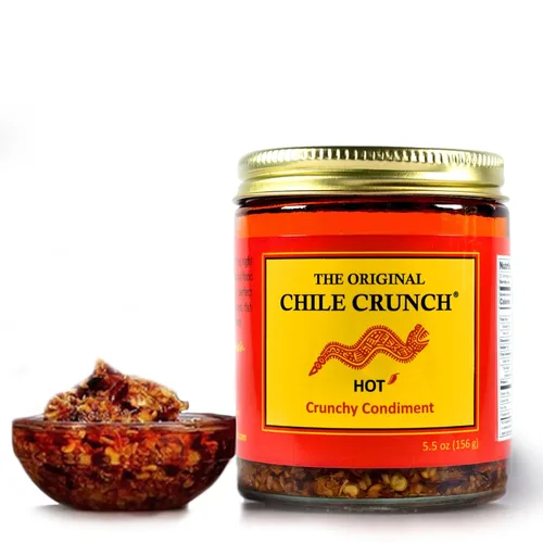 Vista 22 de CHILE CRUNCH - Condimento Crujiente Picante de Chipotle - Chiles Asados Totalmente Naturales, Salsa Crujiente de Ajo y Cebolla - Vegano, Sin Gluten