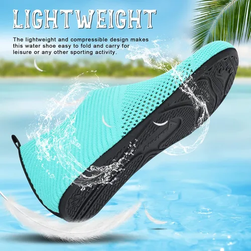 Vista 5 de ANLUKE Zapatos acuáticos para hombre y mujer, descalzos, calcetines acuáticos de secado rápido para playa, natación, surf, deportes acuáticos
