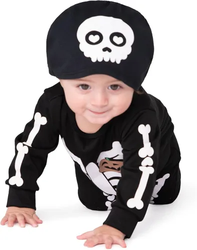 Vista 4 de Spooktacular Creations Disfraz unisex de esqueleto para bebé para Halloween disfraz de esqueleto espeluznante
