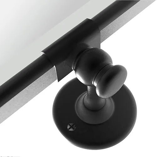 Vista 4 de TEHOME Espejo de baño con pivote horizontal, inclinable, marco de metal negro, rectangular, redondeado, rectangular, inclinable, biselado