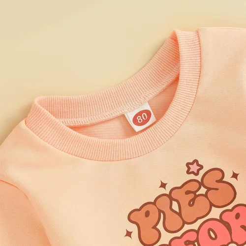 Vista 4 de Conjunto de San Valentín para bebé, niña, sudadera con cuello redondo para papá, pantalones acampanados, ropa de San Valentín