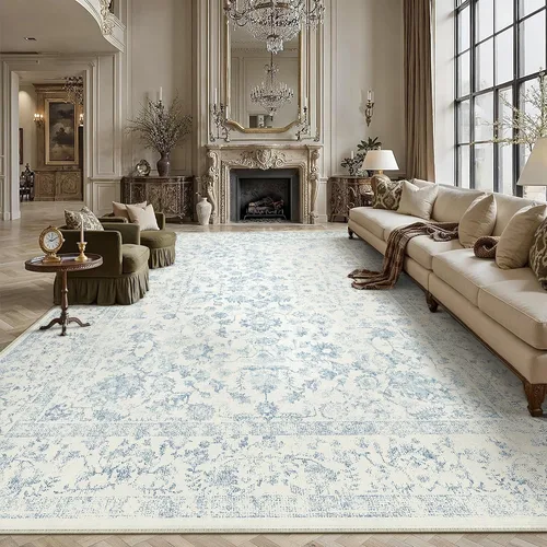 Vista 45 de PureCozy Alfombra de área beige de 2 x 3 pulgadas, lavable, vintage, pequeña, para entrada, cocina, suave, retro, floral, de pelo bajo, tapete