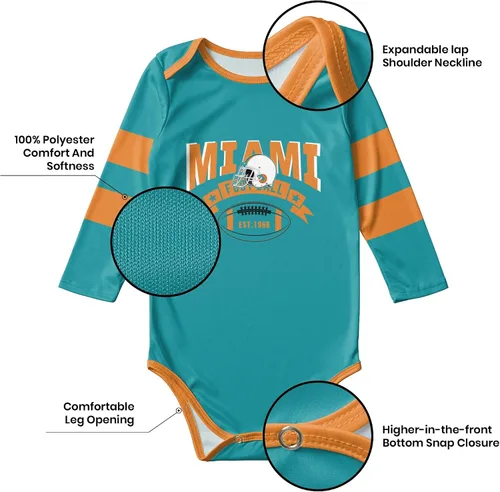 Vista 7 de Ropa de bebé personalizada de manga larga de fútbol ropa de bebé recién nacido, número de nombre personalizado, regalos de bebé niño niña