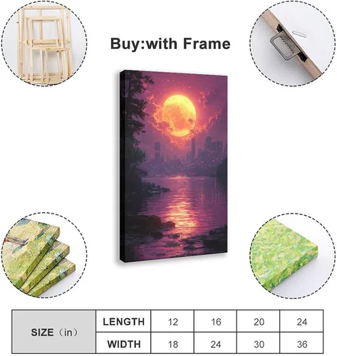 Vista 2 de Retrofuturism Neon Grid Wall Decor – Trippy Synthwave Art Print for Gen Z & Y2K Style Room Poster Canvas Artwork Prints Rustic Farmhouse Decorations
