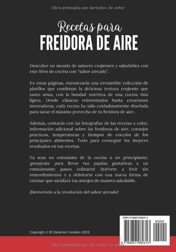 Vista 2 de Recetas para Freidora de Aire Recetario con fotos a color Libro de recetas para Air Fryed saludables y en español Recetas fáciles ideales