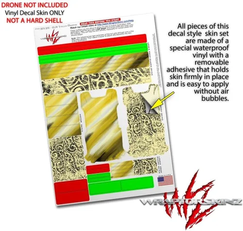Vista 4 de Skin Decal Wrap 2 Pack para DJI Ryze Tello Drone Mezcla de pintura de drone amarillo no incluido