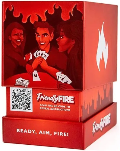 Vista 3 de Friendly Fire Juego de cartas de bromas para adultos, ideal para noches familiares memorables, noches de juego para adultos y fiestas hilarantes