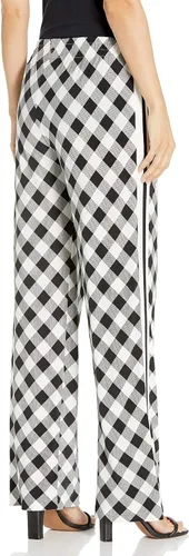 Vista 2 de Norma Kamali Pantalón deportivo estilo boyfriend con rayas laterales para mujer