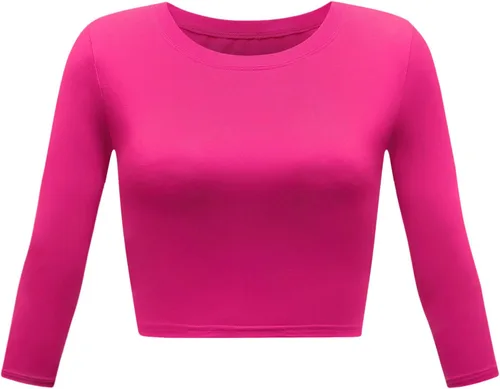 Vista 28 de Camiseta corta para mujer, cuello redondo, manga 3/4, casual, Y2K, linda camiseta corta para yoga