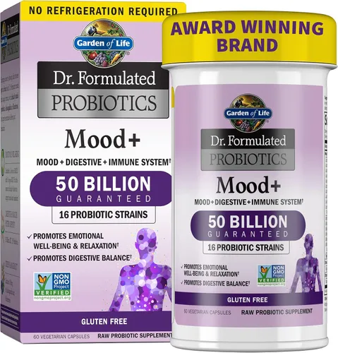 Vista 5 de Garden of Life Probióticos para hombres Formulados por el Dr. 50 mil millones de UFC, 15 probióticos y probióticos formulados por Dr. Mood+