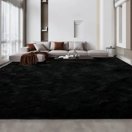 Vista 17 de Deerhoo Alfombra de Área Shag, 4 X 6 Alfombras de Felpa Suaves para Sala de Estar, Alfombra Ultra Suave Esponjosa y Peluda para Dormitorio, Alfombra