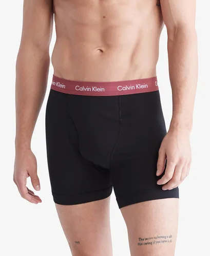 Vista 2 de Calvin Klein - Ropa interior de algodón elástico tipo bóxer brief para hombre, paquete de 3