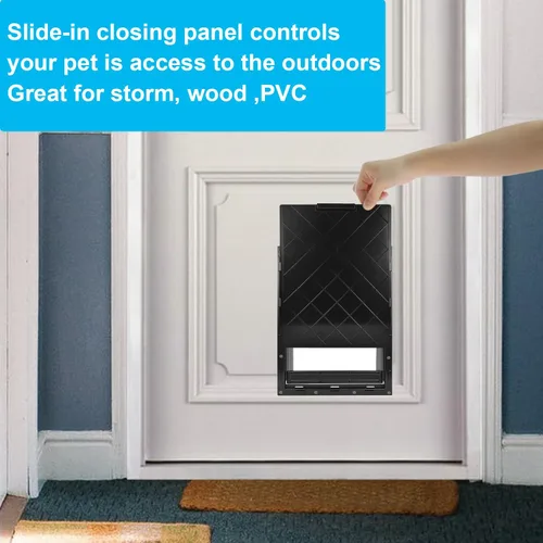 Vista 4 de CEESC Puerta para perro con solapa magnética transparente suave y panel de cierre a presión, puerta de plástico PVC de alta calidad para perros