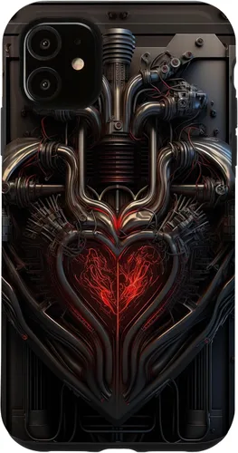Vista 5 de Funda biomecánica y mecánica con diseño de estilo alienígena para iPhone 14
