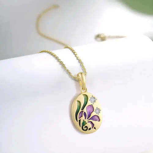 Vista 3 de Santuzza 925 Sterling Silver Flower Pattern Pendant for Women