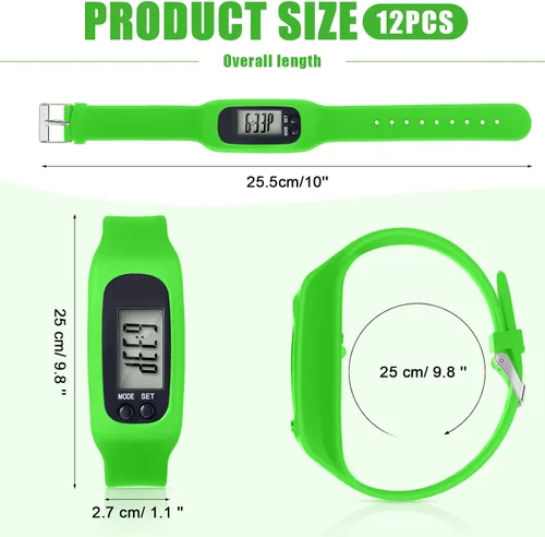 Vista 2 de Geyoga Pedometer for Walking Steps and Miles Pedometer Watch Silicone Steps Tracker Running Bracelet Ankle Step Counter for Calorie Burning and Step
