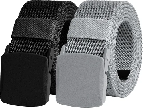 Vista 21 de UNGGJKB Men's Tactical Belt, Nylon Casual Elastic Belt, Work Belt That Can Be Cut And Adjusted