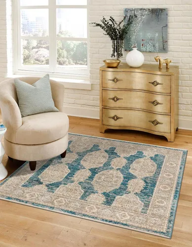 Vista 29 de Unique Loom Lola Collection - Alfombra de área, atrevida (2 pies 2 pulgadas x 3 pies 1 pulgada, rectangular, gris/marfil)