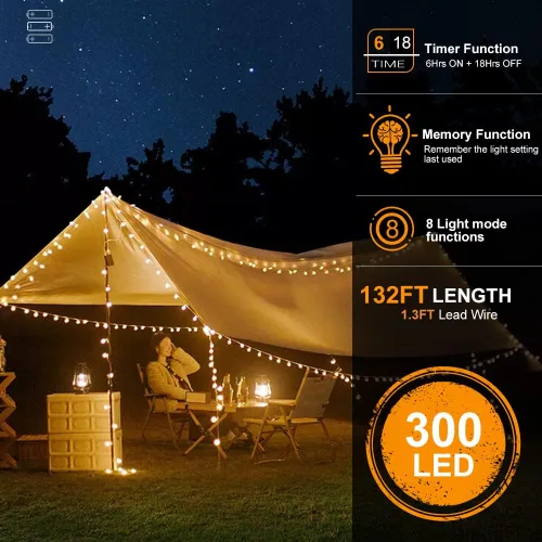 Vista 2 de Luces de cadena LED con función de temporizador