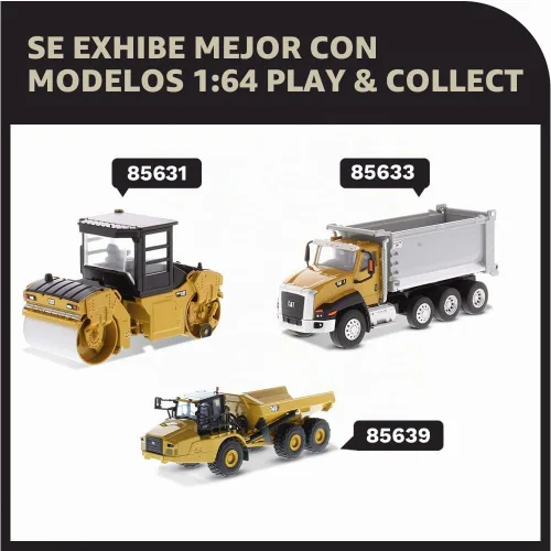 Vista 7 de Diecast Masters 1:64 Caterpillar CB-13 Roller with ROPS, Play & Collect Series Cat Trucks Equipo de construcción Modelo a escala coleccionable