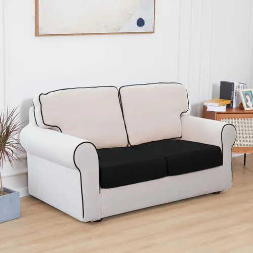Vista 2 de Easy-Going Funda de cojín 100% impermeable para asiento de sofá, funda de cojín elástica de muebles, para niños, mascotas, cojín de sofá biplaza
