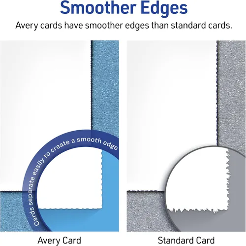 Vista 7 de Avery – Tarjetas de lugar con relieve, color blanco. 1,43 x 3,75 pulgadas., Blanco