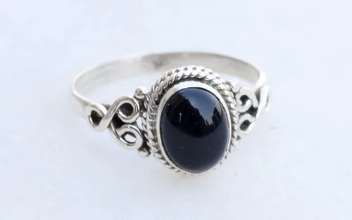 Vista 3 de Black Onyx Stone Ring 925 Sterling Silver Statement Ring For Women Handmade Rings Gemstone Christmas Promise Ring Size US 9 Gift For Her