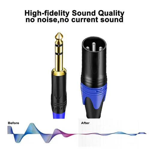Vista 6 de Cable divisor XLR, cable de conexión en Y de 1 hembra a 2 machos, cable divisor de micrófono equilibrado, adaptador de audio (11.8 pulgadas)