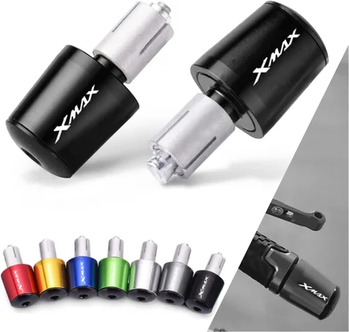 Vista 2 de Motorcycle Handle Bar End Weight Handlebar Grips Cap Anti Vibration Silder Plug for XMAX300 XMAX400 X-MAX 125 250 300 400 (Color : Black)