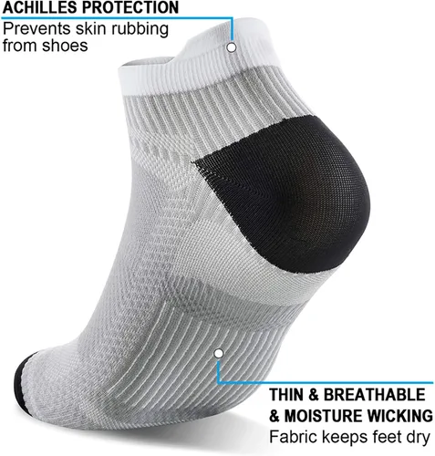 Vista 5 de PAPLUS Ankle Compression Sock for Men and Women 246 Pairs Low Cut Compression Running Sock with Ankle Support