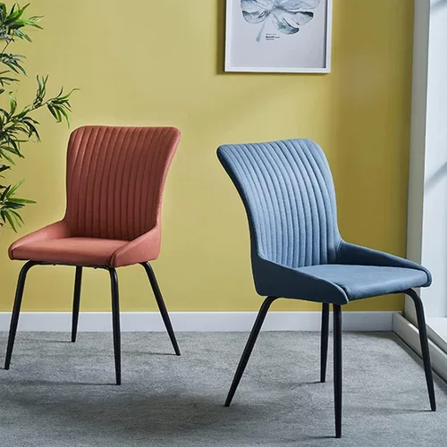 Vista 4 de LIOONS Kitchen Chairs Dining Chairs Armless Leather Fabric Modern Style Furniture Kitchen Chairs with Soft Cushion and Metal Legs for Dining Room