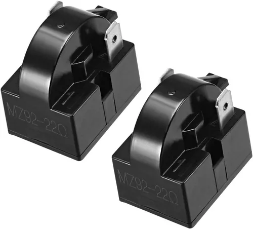 Vista 6 de uxcell 2 unids 12 ohmios 2 pin refrigerador arranque relé para compresor negro