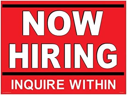 Vista 6 de NOW HIRING Inquire Within" - Adhesivo para ventana de 18 x 24 pulgadas, hacia adentro hacia afuera (10 unidades: 5 azules y 5 rojos)