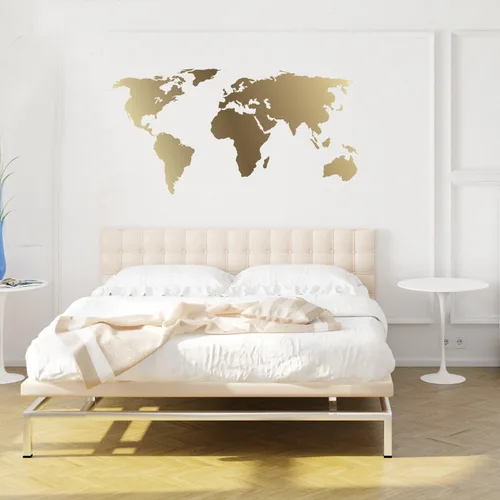 Vista 4 de Calcomanía del mapa del mundo, calcomanía negra del mundo con corte de beso Chromantics Negro