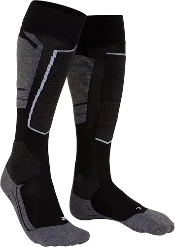 Vista 3 de FALKE Calcetines de esquí SK4 para mujer, lana merina, altura hasta la rodilla, cojín ligero, transpirables, de secado rápido, calcetines deportivos