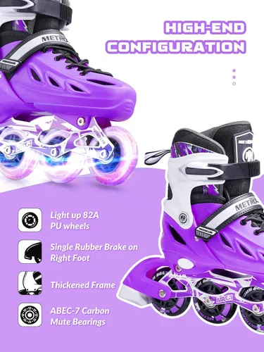 Vista 3 de METROLLER Patines en línea para niñas, mujeres