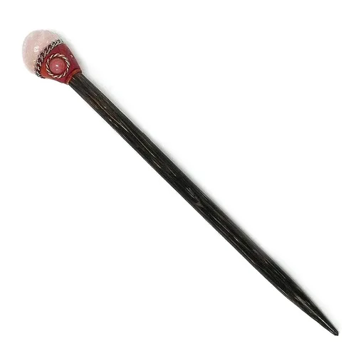 Vista 2 de Mia Jewel Shop - Palillos de madera de Chonta con piedras preciosas curativas naturales – Palillos para el cabello hechos a mano para mujeres