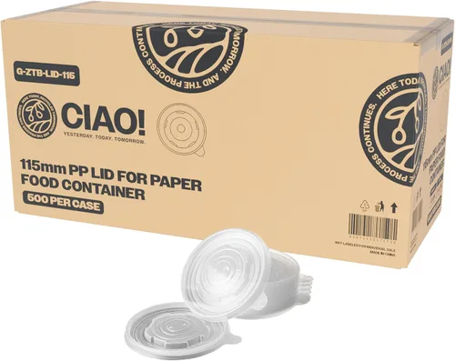 Vista 14 de CIAO! Tapa de PP de 3.543 in de diámetro, diseñada y apta para contenedores de papel de 8 oz (1000/caja)