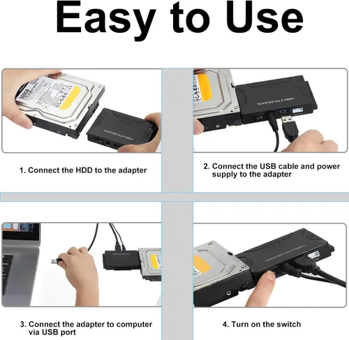 Vista 7 de Adaptador USB 3.0 a IDE SATA lector de disco duro para disco duro HDD/SSD de 2.5/3.5, cable de convección externa de ultra recuperación incluye