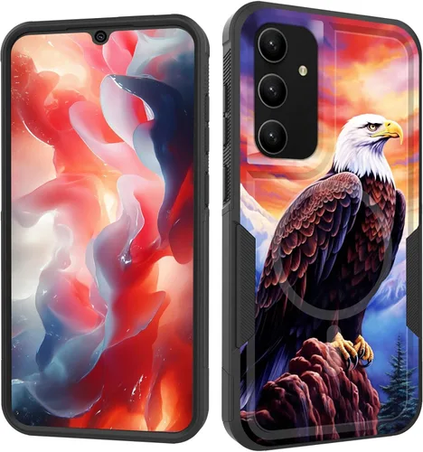 Vista 71 de Funda magnética para Galaxy A16 5G, [compatible con MagSafe] [protección contra caídas de grado militar] Funda resistente a prueba de golpes