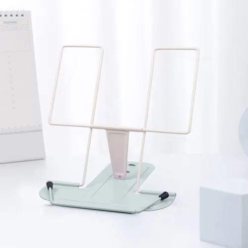 Vista 22 de MSDADA - Soporte de libros de metal para escritorio, soporte ajustable para lectura, soporte portátil para libros de cocina y documentos, soporte
