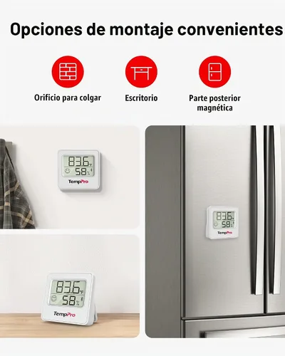 Vista 9 de TempPro TempAir - Termómetro higrómetro digital Bluetooth para interiores de 260 pies Humidity Meter with Smart App, Room Thermometer Humidity