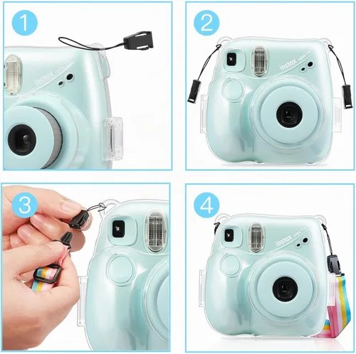 Vista 7 de FINTIE - Funda protectora transparente para cámara instantánea Fujifilm Instax Mini 7+