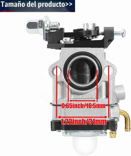 Vista 2 de Carburador para motor de 2 tiempos de 33cc 40cc 43cc 47cc 49cc 50cc con entrada de 15mm para Dirt Pocket Rocket, ATV, Scooter, Mini Chopper, Quad