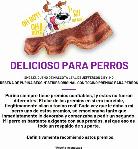 Vista 7 de Purina Beggin' Strips Golosinas para Perros, Original con Sabor a Tocino - (Paquete de 2) Bolsas de 26 oz