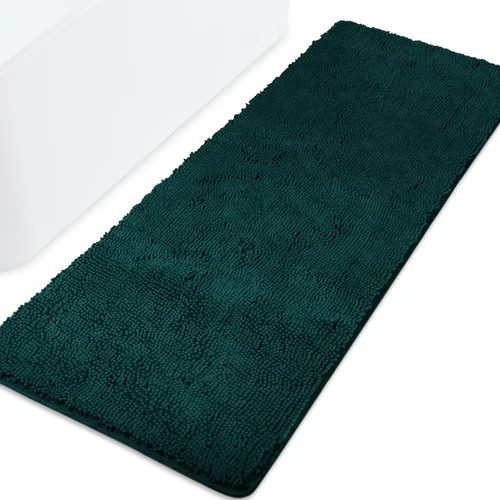 Vista 165 de Yeaban Alfombra de pasillo de baño de 24 x 72 pulgadas, antideslizante, alfombra de baño larga de felpilla gruesa, absorbente y lavable, alfombra